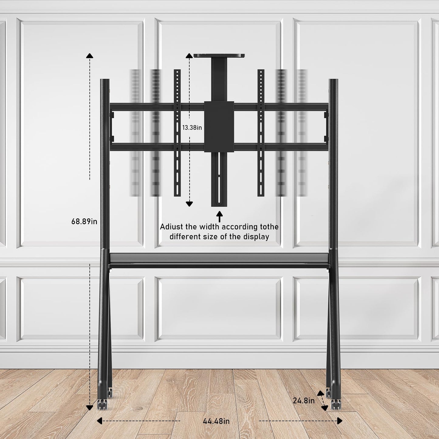 Glidesync Smart Board Stand for 55"- 86'' Interactive Whiteboard, Mobile Stand for Smart Whiteboard, Lockable Wheels Black