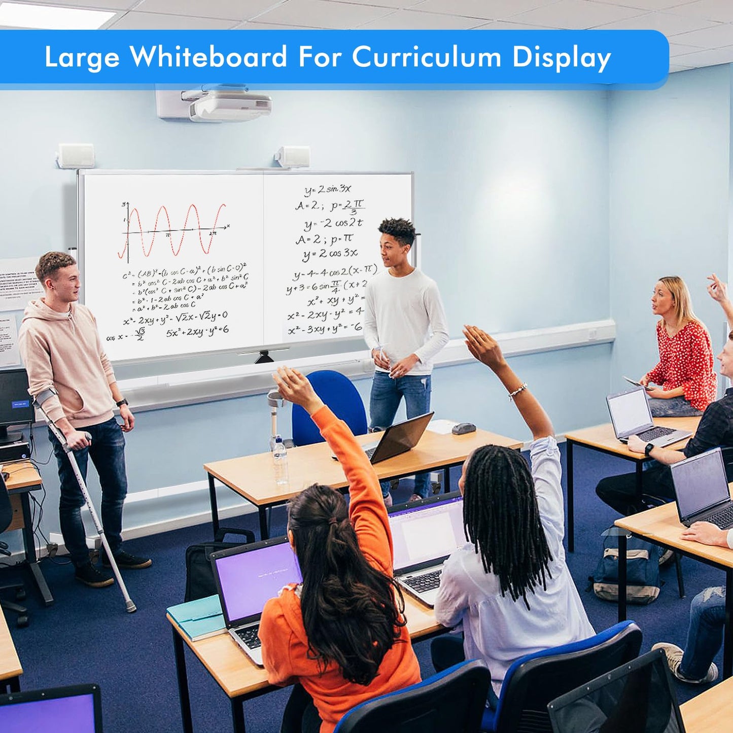 maxtek Rolling Whiteboard, 72x40 Large Double-Sided White Board Dry Erase on Wheels, Giant Magnetic White Board Standing for Office, School, Home Office, Homeschool(72 x 40)