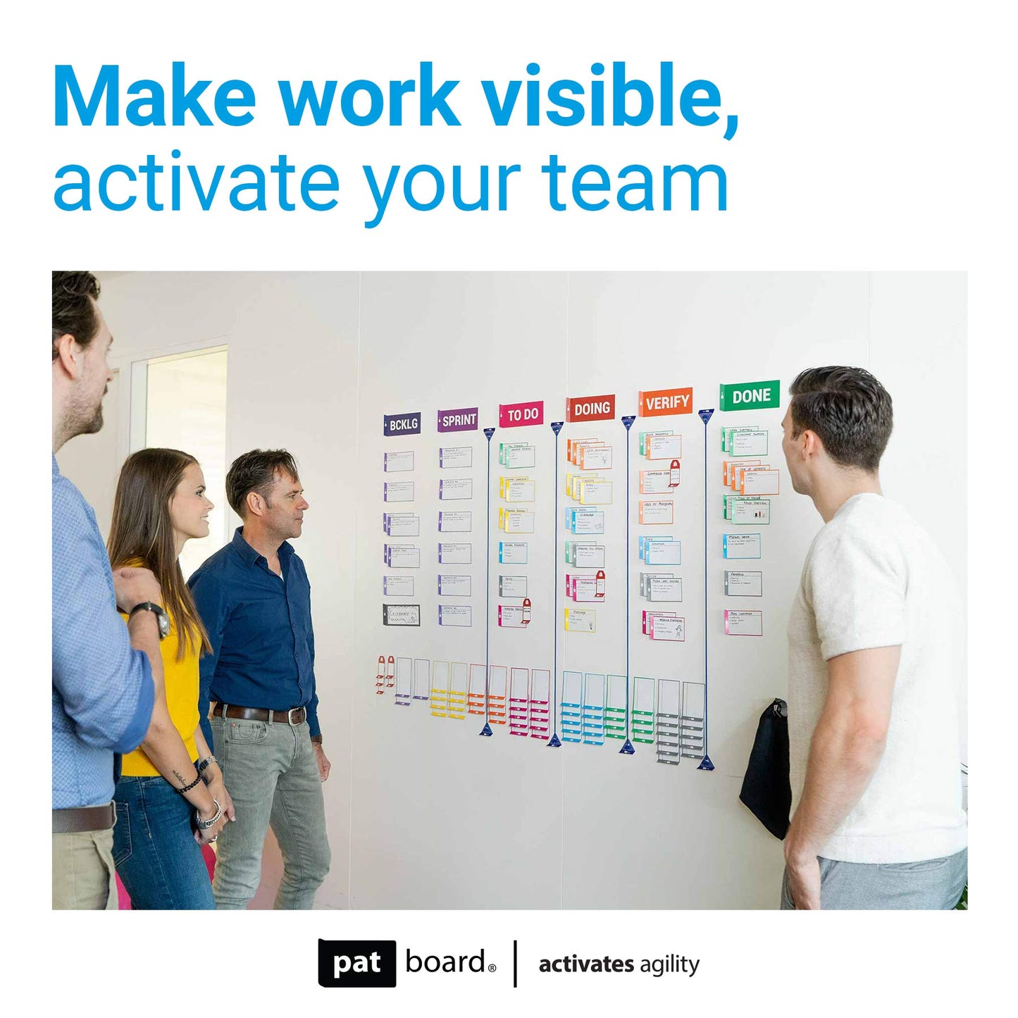 PATboard Full Toolset Magnetic - Scrum Board and kanban Board - Scrum Cards and kanban Cards Full Set for Agile Project Management - Enhance Visual Collaboration with This Agile Tool kit
